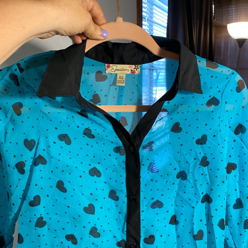 Nwt-Speechless Sheer Button Down, Size Xl. - image 6
